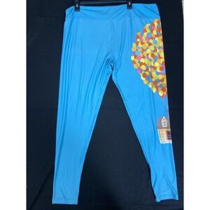 Disney authentic Pixar Movie "UP" Blue Balloon House Leggings Women's Size‎ 1X